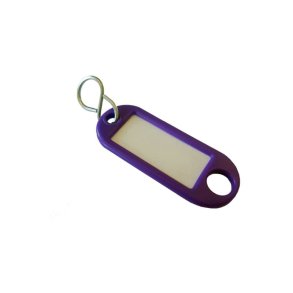 B&uuml;ngers N�glering - med s-krog - 54x21mm - etiket 32x14mm - lilla