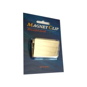 B&uuml;ngers Papirklemme i metal - med kraftig magnet - 50x32mm - 12mm �bning - blank