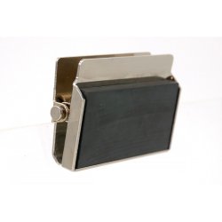 B&uuml;ngers Papirklemme i metal - med kraftig magnet - 50x32mm - 12mm bning - blank