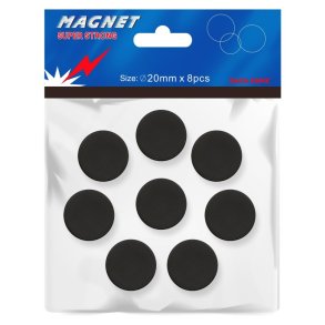 Büngers Super Magneter - 20mm - runde - sort - 8 stk.