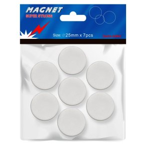 Büngers Super Magneter - 25mm - runde - hvid - 7 stk.