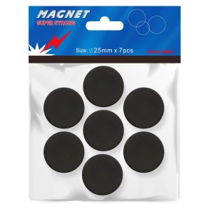 Büngers Super Magneter - 25mm - runde - sort - 7 stk.