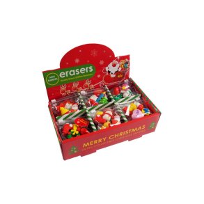 Büngers Viskelder - assorteret Julefigurer - assorteret farver - st med 4 stk. - i display boks