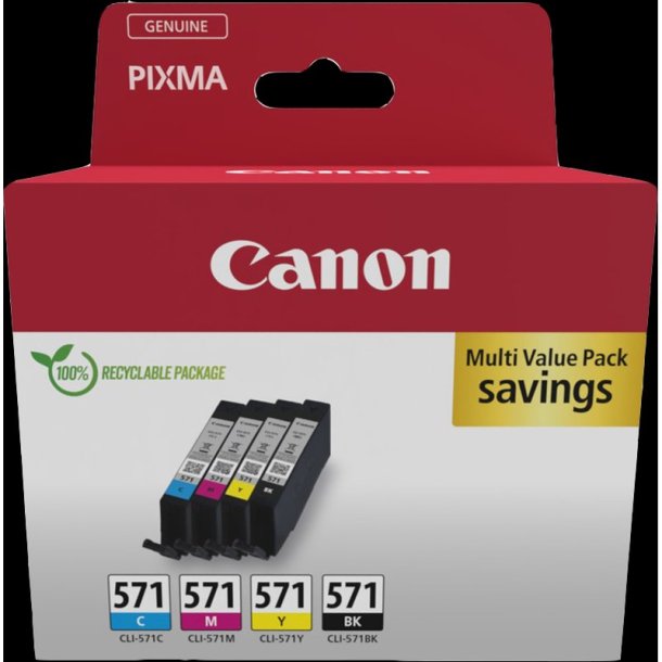 Canon CLI-571 Multipack - blkpatron - original - Sort, Cyan, Magenta, Yellow