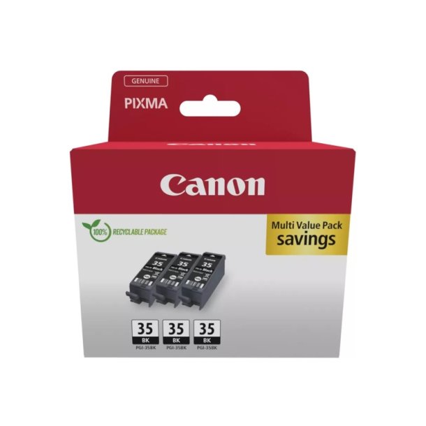 Canon PGI-35BK Triple Pack - blkpatron - 9,3ml - original - Sort