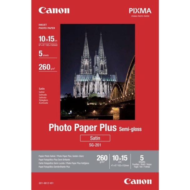 Canon 1686B072 - fotopapir - 10x15 cm - Semi-Glossy-Satin - 260g - 5 ark.