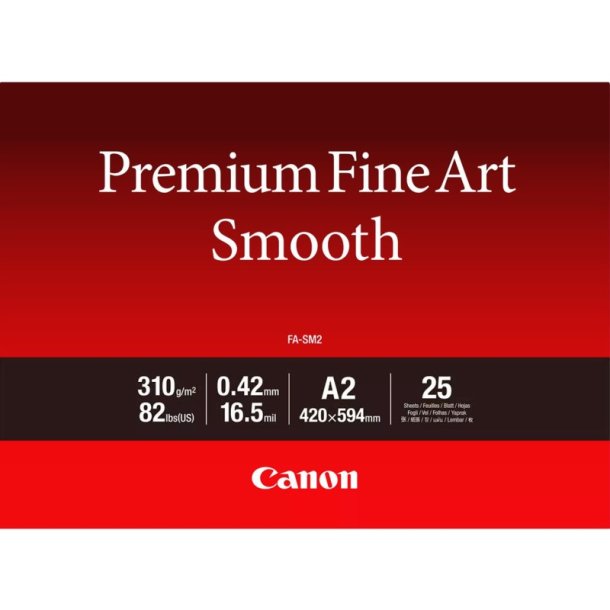 Canon FA-SM2 - Fotopapir - A4 - Premium FineArt Smooth - 310 g/m&sup2; - 25 ark Fotopapir