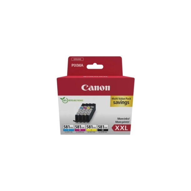 Canon CLI-581XXL Multipack - blkpatron - 11,7ml - original - sort, Cyan, Magenta, Yellow -alarm