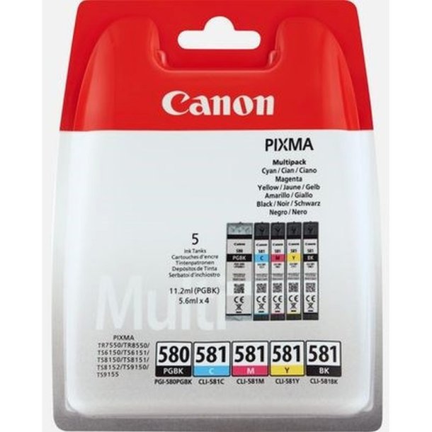 Canon PGI-580/CLI-581 Multipack - blkpatron - original - sort, Cyan, Magenta, Yellow