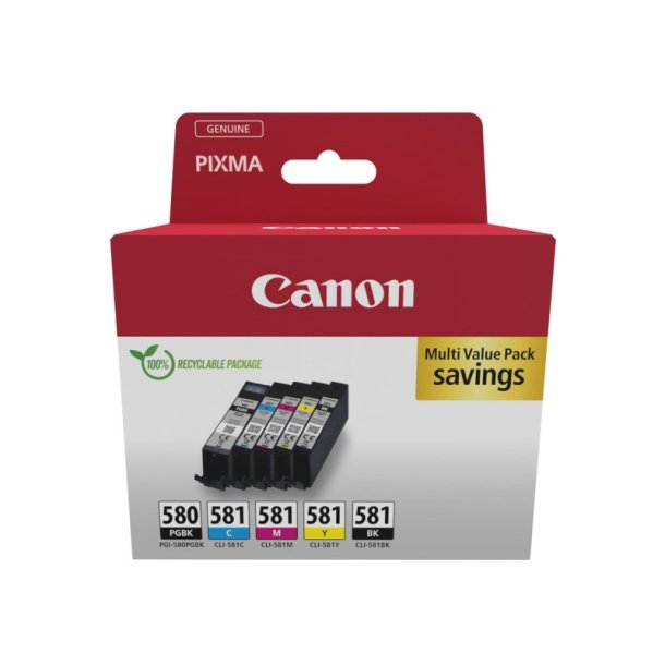 Canon PGI-580/CLI-581 Multipack - blkpatron - original - sort, pigmenteret S/C/M/Y