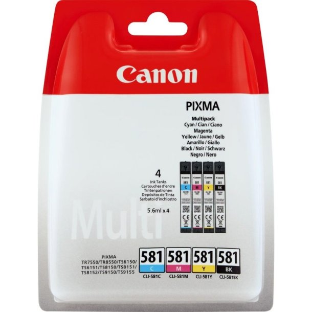 Canon CLI-581 Multipack - blkpatron - original - sort, Cyan, Magenta, Yellow