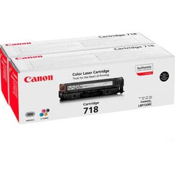 Canon CRG-718BK - Twinpack - VP - original tonerpatron - sort