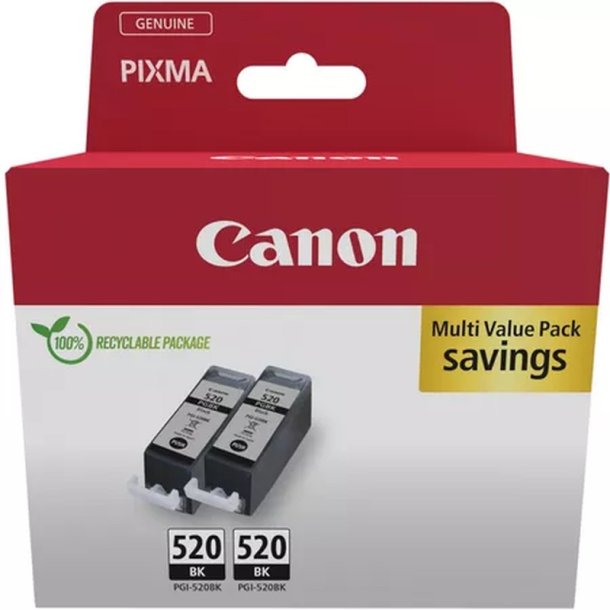 Canon PGI-520BK Twin Pack - blkpatron - 19ml - original - sort