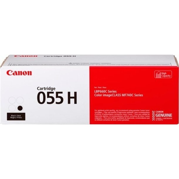 Canon 055HBK - original tonerpatron - hjt udbytte - Sort