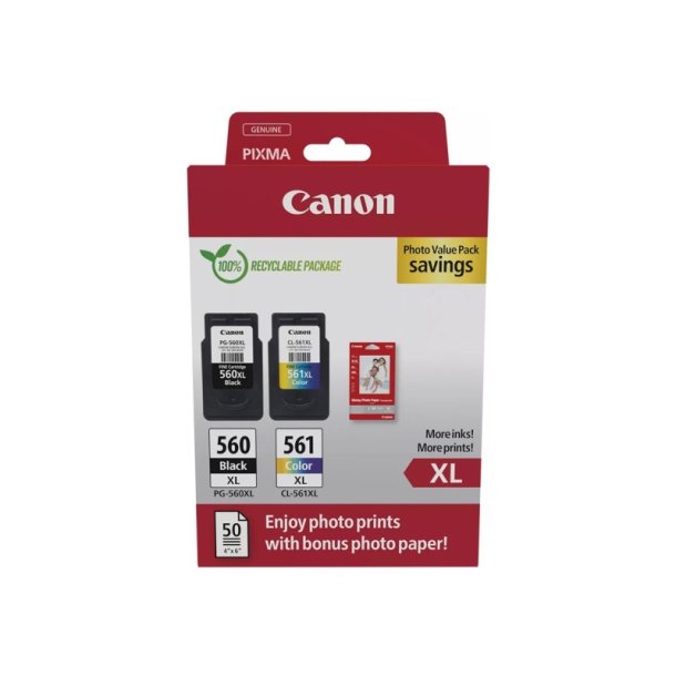 Canon PG-560XL/CL-561XL Multipack - blkpatroner - original - 12,2ml/14,3ml - Hjt udbytte S/C/M/Y