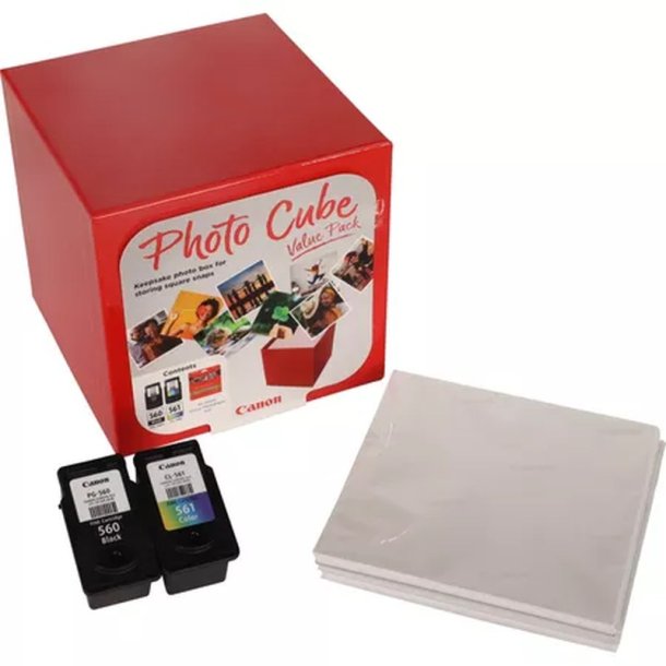 Canon PG-560/CL-561 - Foto Cube Value Pack - original - S/C/M/Y + 40 stk. 13x13cm fotopapir