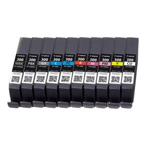 Canon PFI-300 Multipack - bl�kpatron - original - GY/Y/C/M/R/PBK/PBKPM, chroma-optimisering