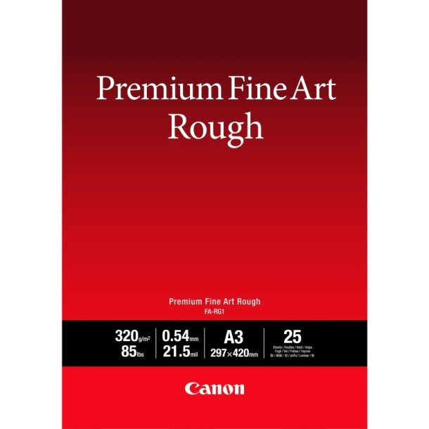 Canon A3 Premium FA-RG1 - Bomuld - Grov - (297x420 mm) - 320 g/m&sup2; - 25 ark fint kunsttrykpapir