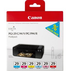 Canon PGI-29 Multipack - bl�kpatron - original - Cyan, Magenta, Foto cyan, Foto magenta, R�d, Yellow