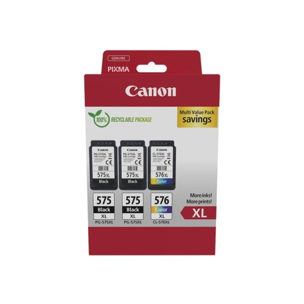 Canon PG-575XLx2/CL-576XL Multipack - blkpatron - 15ml/12,6ml - original - Hjt udbytte - S/C/M/Y