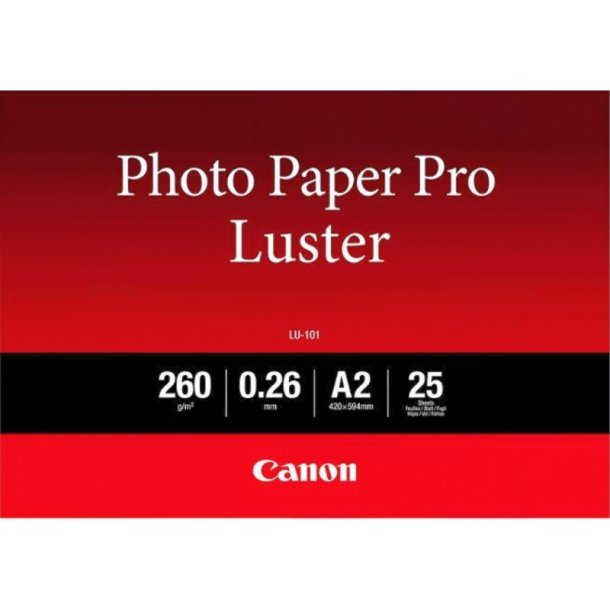 Canon A2 Pro Luster LU-101 - Glans - 260 Micron - 420mm x 594mm - 260 g/m&sup2; - 25 ark fotopapir