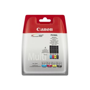Canon CLI-551 Multipack - bl�kpatron - original - Sort, Cyan, Magenta, Yellow