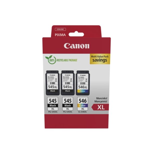 Canon PG-545XL x2 /CL-546XL Multipack - blkpatron - original - Hjt udbytte - S/C/M/Y