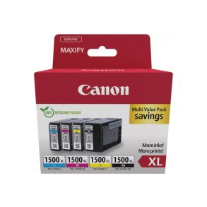 Canon PGI-1500BK/C/M/Y XL Multipack - bl�kpatron - 34,7ml/12ml - original - h�jt udbytte - S/C/M/Y