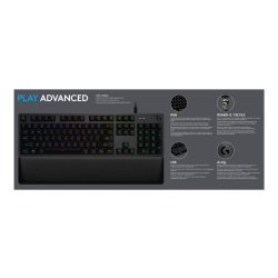 Logitech Gaming G513 tastatur - bagbelyst - USB - Nordisk tastkontakt: GX Brown Taktile - kulsort