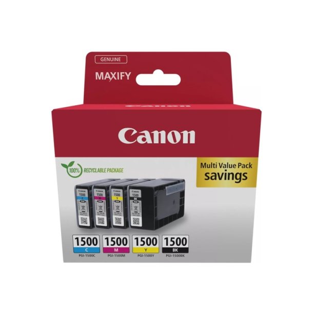 Canon PGI-1500BK/C/M/Y Multipack - blkpatron - original - Sort, Cyan, Magenta, Yellow