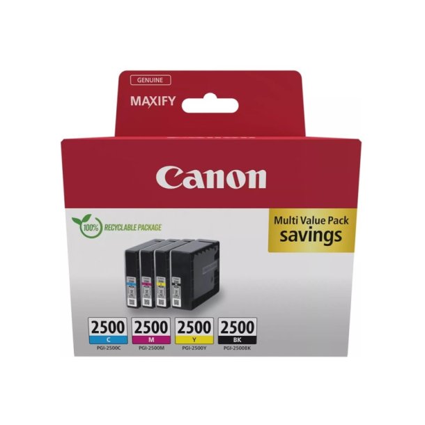 Canon PGI-2500 Multipack - blkpatron - original - Sort, Cyan, Magenta, Yellow