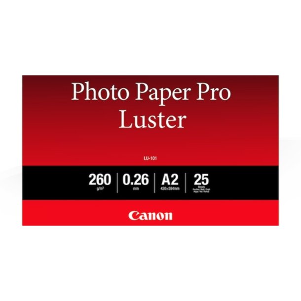 Canon A2 Fotopapir Pro Luster LU-101 1108C - Glossy - 420mm x 594mm - 260 g/m&sup2; - 25 ark fotopapir