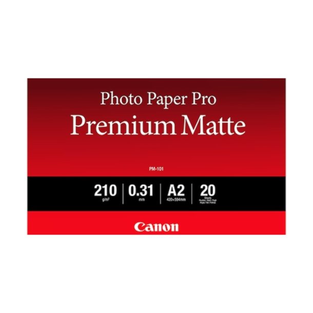 Canon A2 Pro Premium PM-101 1109C - Glat mat - 420mm x 594mm - 210 g/m&sup2; - 20 ark fotopapir