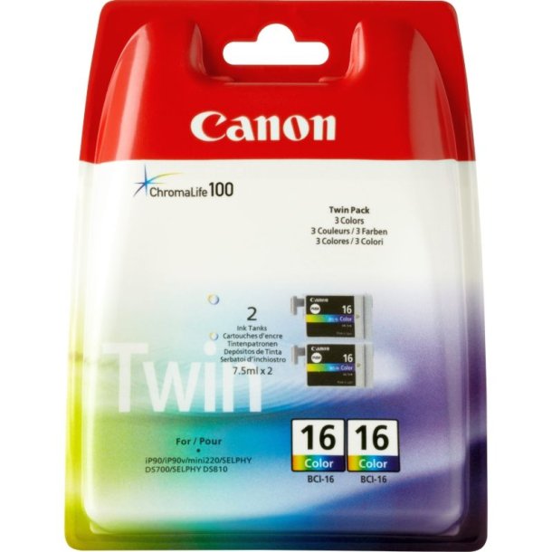 Canon BCI-16 Multipack - blkpatron - original - Cyan, Magenta, Yellow