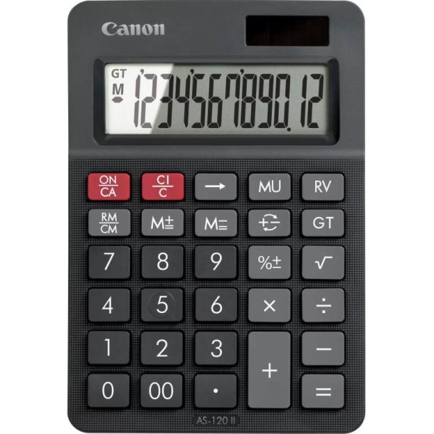 Canon Desktop Regnemaskine AS-120 II - Basis calculator - Batteri/Solar