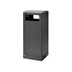 Bica 5078 - 1 x 100 liter - ben affaldsbeholder med askebger - stl - sort Antracit