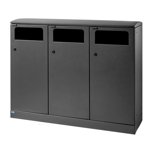 Bica 713 - 3 x 100 liter - ben affaldsbeholder - stl - sort Antracit