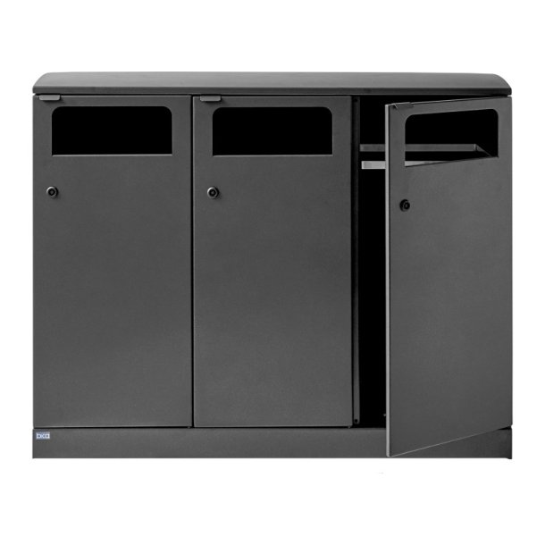 Bica 713 - 3 x 100 liter - ben affaldsbeholder - stl - sort Antracit