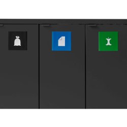 Bica 976 - 3 x 65 liter - Modulr affaldsbeholder med lg og pedaler - S30 - Sort