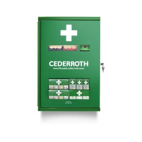 Cederroth Frstehjlpsskab m. dobbeltdre - med komplet indhold