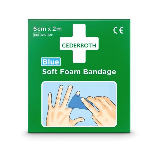 Cederroth Soft Foam Bandage Bl - selvklbende uden lim - fungere i vand - 6cmx2m