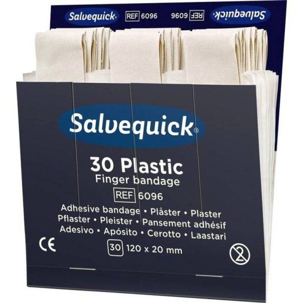 Cederroth Salvequick - plast Plaster ekstra lange - 30 plastre refill pakke