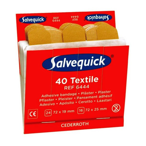 Cederroth Salvequick - tekstil Plaster - 40 plastre refill pakke