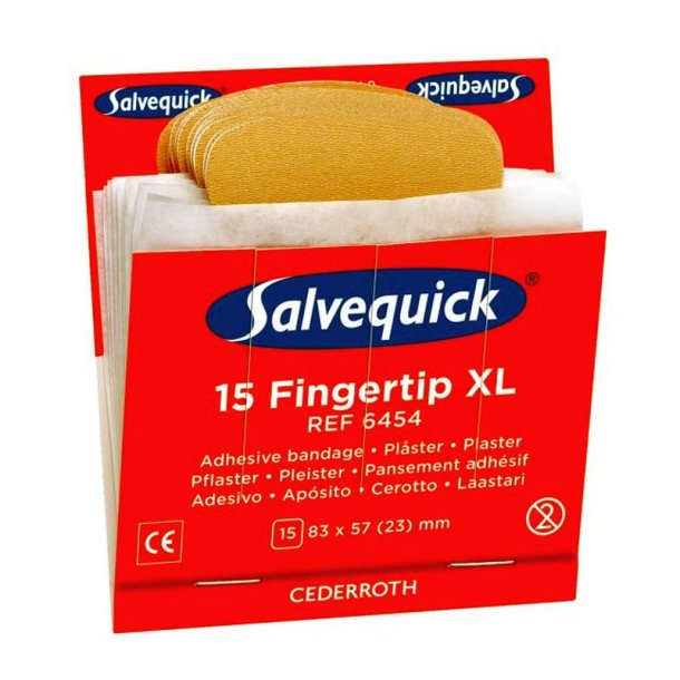 Cederroth Salvequick - tekstil Fingerspidsplaster XL - 15 plastre refill pakke