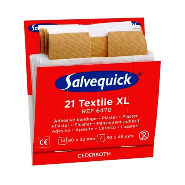 Cederroth Salvequick - tekstil Plaster XL - 21 plastre refill pakke