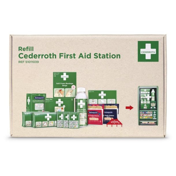 Cederroth Refill Pack for First Aid Station (51011026) - indeholder et komplet st af refills