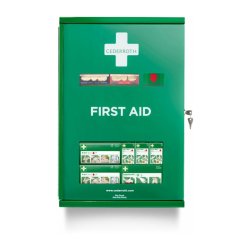 Cederroth F�rstehj�lpsstation med indhold - Dobbeltd�r skab