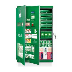 Cederroth F�rstehj�lpsstation med indhold - Dobbeltd�r skab