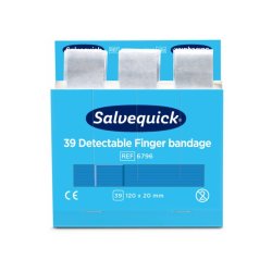Salvequick Plaster � Bl� sporbare Finger plaster Ekstra Lange