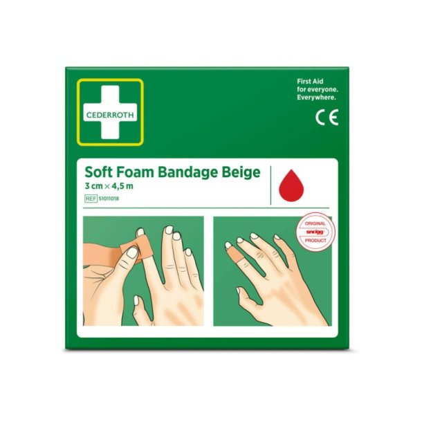 Cederroth Soft Foam Bandage Beige - 3cm selvkl�bende bandage